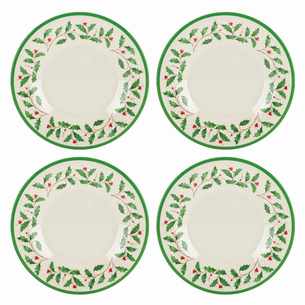 Lenox Holiday 4-Piece Melamine Accent Plate Set Red & Green, IVORY MELAMINE 863668