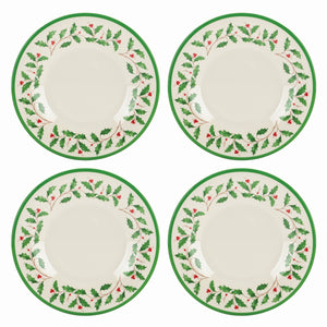 Lenox Holiday 4-Piece Melamine Accent Plate Set Red & Green, IVORY MELAMINE 863668