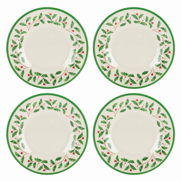 Lenox Holiday 4-Piece Melamine Accent Plate Set Red & Green, IVORY MELAMINE 863668