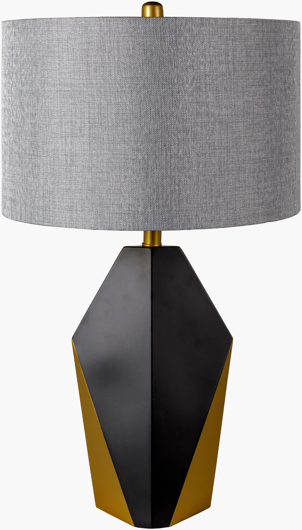 Surya Crump Modern 28" Tall Accent Table Lamp - Stylish Linen & Metal Design For Contemporary Spaces Body, Metallic ,Gold,Cord, Translucent Iron,Metal,Linen,Iron Cmp-001