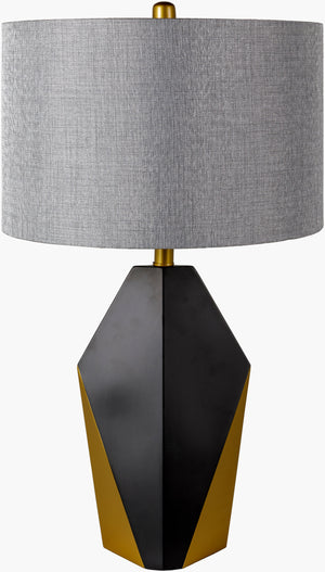 Surya Crump Modern 28" Tall Accent Table Lamp - Stylish Linen & Metal Design For Contemporary Spaces Body, Metallic ,Gold,Cord, Translucent Iron,Metal,Linen,Iron Cmp-001