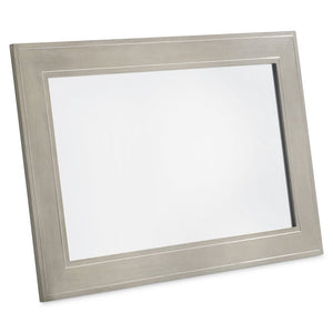 Bernhardt Bernhardt Cornelia Mirror With Nebbia Ash Frame And Brushed Stainless Inlays — Neo‑Traditional 52"W X36"H 331334