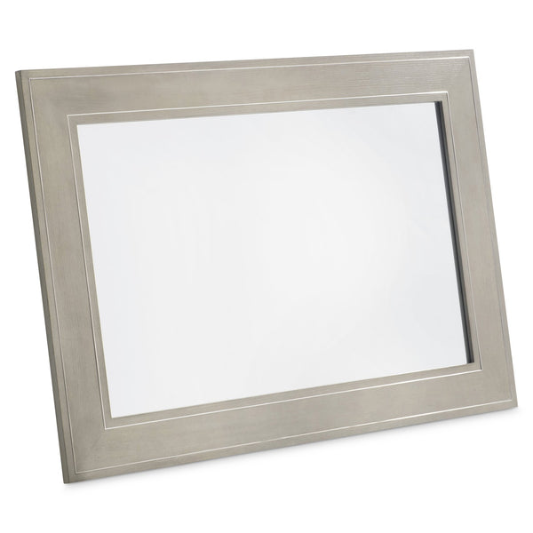 Bernhardt Bernhardt Cornelia Mirror With Nebbia Ash Frame And Brushed Stainless Inlays — Neo‑Traditional 52"W X36"H 331334