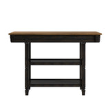 Homelegance By Top-Line Matthieu Two-Tone Antique Kitchen Island Buffet Black Rubberwood