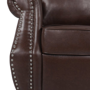 English Elm Club Chair Faux Leather Deep Seat Lounge with Dark Birch Legs for Living Room 71403.00PUDBRN