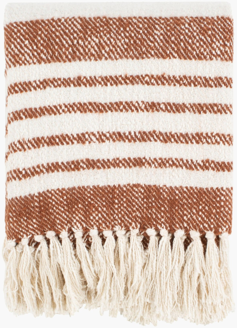 Livabliss Chamonix Hand Woven Fringe Throw Blanket Soft Cotton Blend Bohemian Cottage Accent CMX1001-5060