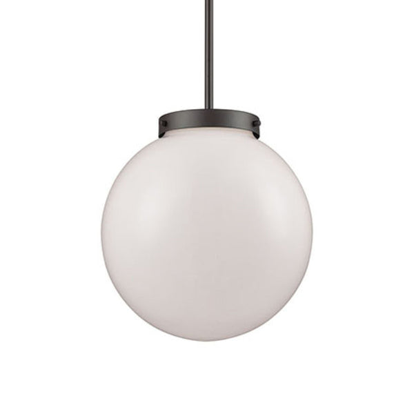 Beckett 12'' Wide 1-Light Mini Pendant - Oil Rubbed Bronze with White Glass CN120041 Thomas