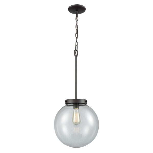 Beckett 12'' Wide 1-Light Mini Pendant - Oil Rubbed Bronze with Clear Glass CN129041 Thomas