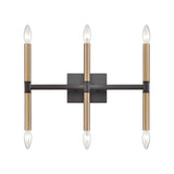 Notre Dame 13'' High 6-Light Bath Bar - Oil Rubbed Bronze and Gold CN260611 Thomas