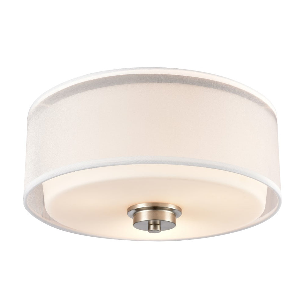 Market Square 13'' Wide 3-Light Flush Mount - Brushed Nickel CN300232 Thomas