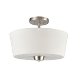 Winslow 15'' Wide 3-Light Semi Flush Mount - Brushed Nickel CN310282 Thomas