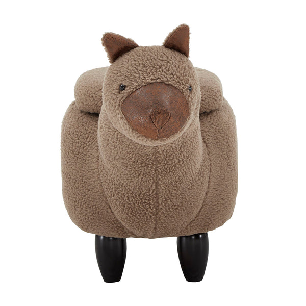 Homelegance By Top-Line Brax Animal Storage Ottoman Black Polyester