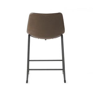 English Elm Christopher Knight Home® - Vintage Brown 24-Inch Counter Stool Set of 2 — Upholstered Wide Seat, Iron Frame, Sled Legs, Floor-Safe Pads 58938.00