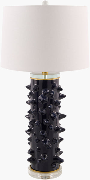Surya Canary 31" Vibrant Accent Table Lamp - Global-inspired Design With Linen Shade & Resin Body Body, Black,Shade, White,Finial, Metallic ,Brass,Harp, Metallic ,Gold,Cord, Translucent Ceramic,Linen,Linen,Linen,Plastic,Iron Cna-001