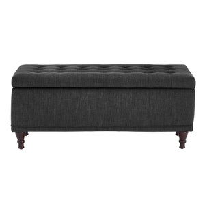 Homelegance By Top-Line Lyon Tufted Storage Bench Black Polyester