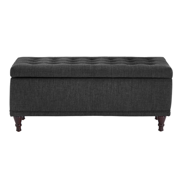 Homelegance By Top-Line Lyon Tufted Storage Bench Black Polyester