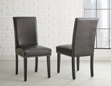 Steve Silver Verano Gray Leatherette Side Chair, Set of 2 VR450SG