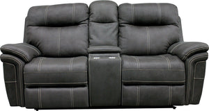 Parker House Parker Living Mason - Charcoal Power Reclining Console Loveseat Charcoal 100% Polyester (W) MMA#822CPH-CHA