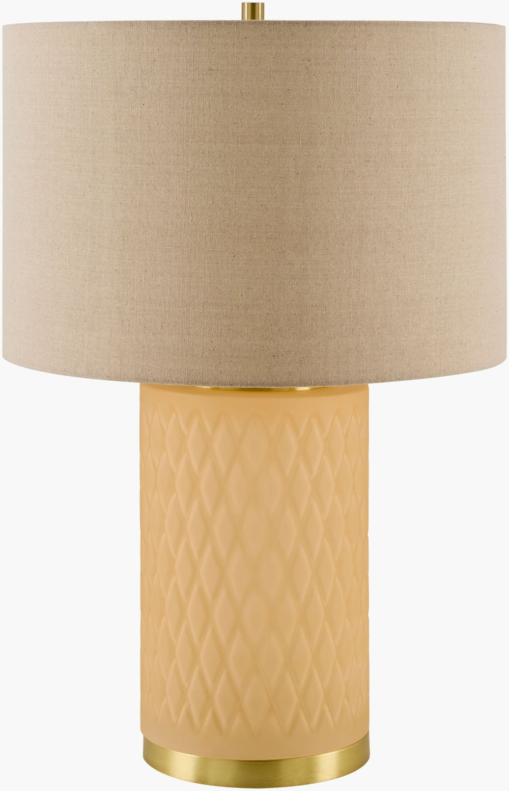 Livabliss Cancale Arts and Crafts Glass Body Iron Base Table Lamp with Warm Linen Shade CNC-003