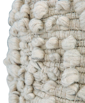 Bernhardt Bernhardt Kai Hand‑Loomed Wool Ottoman — Sculptural 18" Square Footstool, Textured Neutral Accent N1231O