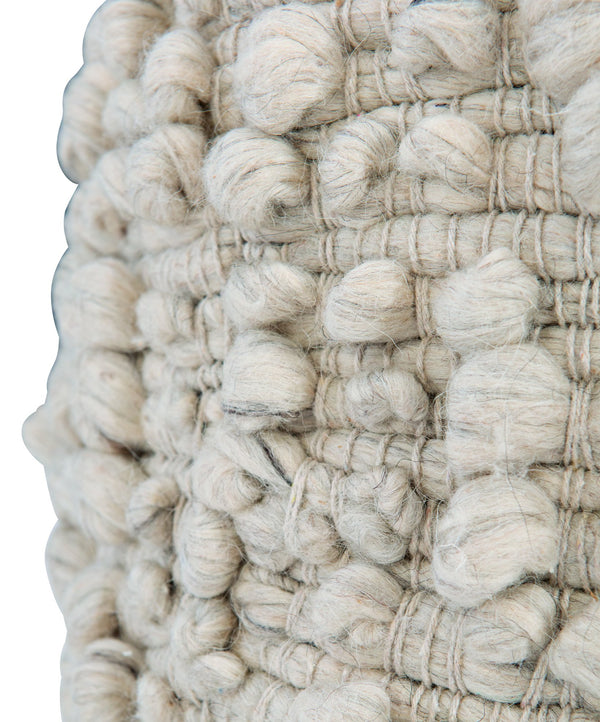 Bernhardt Bernhardt Kai Hand‑Loomed Wool Ottoman — Sculptural 18" Square Footstool, Textured Neutral Accent N1231O