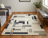 Feizy Rugs Maguire Wool/Nylon Hand Tufted Industrial Rug Ivory/Taupe 12' x 15'