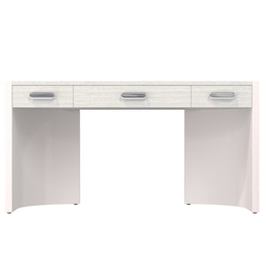 Bernhardt Bernhardt Stratum Desk With Mist Top & Fossil Faux Stone Ends, Polished Nickel Pulls, Usb/Ac D22514