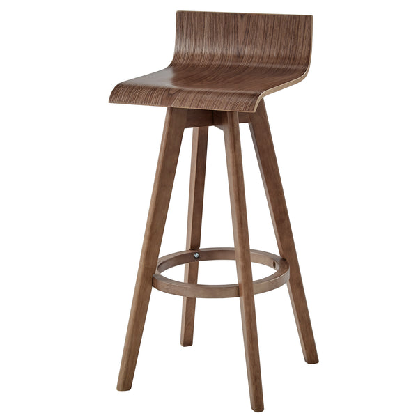 Homelegance By Top-Line Dylan Mid-Century Modern Swivel Wood Stool (Set of 2) Walnut Wood
