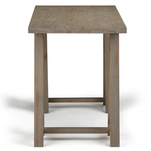 English Elm Sawhorse Writing Desk – Handcrafted Distressed Grey Wood, Retro-Industrial Style For Home Office Use B136P158236-GIGA