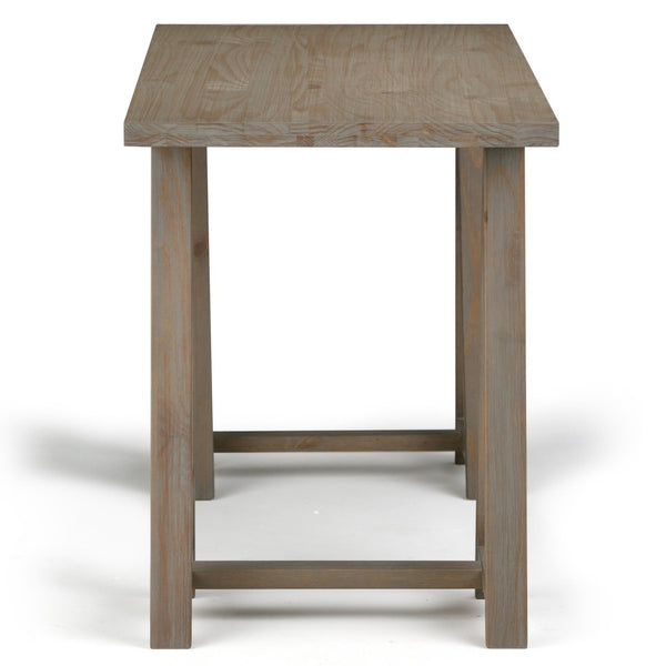 English Elm Sawhorse Writing Desk – Handcrafted Distressed Grey Wood, Retro-Industrial Style For Home Office Use B136P158236-GIGA