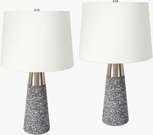 Livabliss City Collection 7'9" X 10'2" Traditional Area Rug - Durable, Plush, Easy Care For High Traffic Spaces Body, Gray,Metallic ,Nickel,Shade, White,Finial, Metallic ,Nickel,Harp, Metallic ,Nickel,Cord, Black Concrete,Iron,Linen,Polyester,Iron Cni001-set