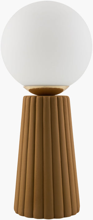Livabliss Conju Handcrafted Ceramic Base Art Glass Shade Arts and Crafts Accent Table Lamp CNJ-006