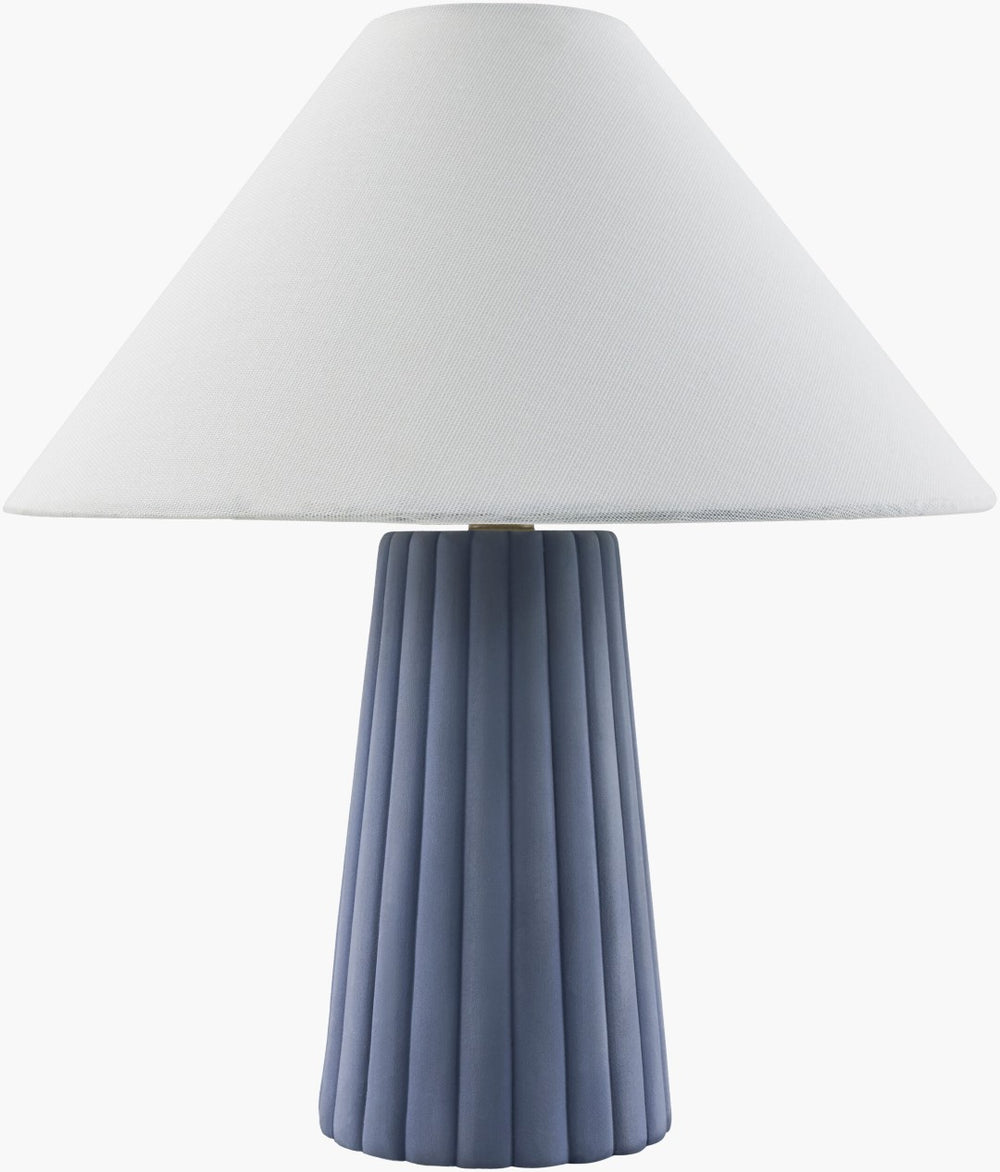 Livabliss Conju Artisan Ceramic Table Lamp Hand-painted Base Linen Shade Warm Ambient Glow CNJ-009