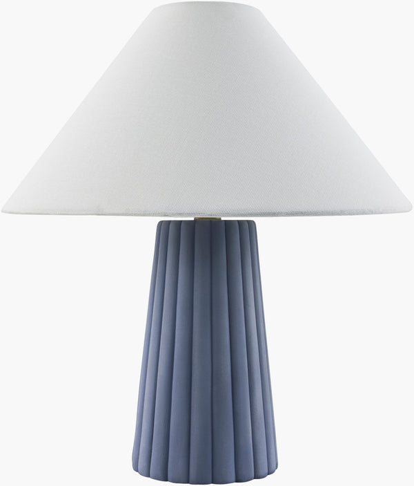 Livabliss Conju Artisan Ceramic Table Lamp Hand-painted Base Linen Shade Warm Ambient Glow CNJ-009