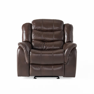 English Elm Christopher Knight Home® - Classic Glider Recliner with Luxurious PU Upholstery, Spacious Seat, Durable Frame, Ultimate Comfort Dark Brown 57412.00