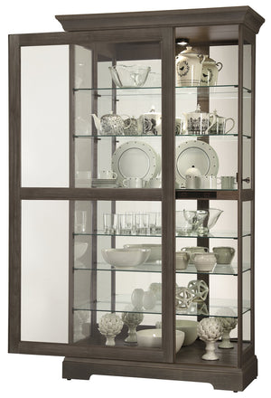 Hekman Furniture 680638 Howard Miller Tyler Vi Curio Cabinet - Lighted, Elegant Display With Adjustable Glass Shelves Aged Auburn Tyler Vi Curio Cabinet 680638