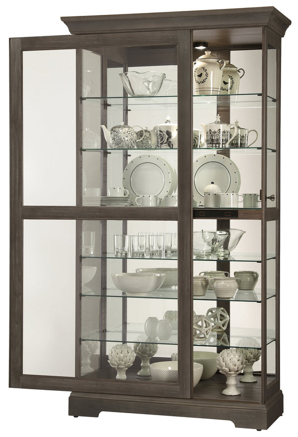 Hekman Furniture 680638 Howard Miller Tyler Vi Curio Cabinet - Lighted, Elegant Display With Adjustable Glass Shelves Aged Auburn Tyler Vi Curio Cabinet 680638