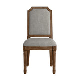 Homelegance By Top-Line Mayer Arched Linen and Wood Dining Chairs (Set of 2) Grey Rubberwood