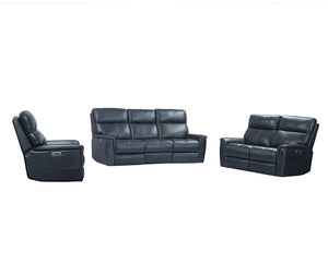 Parker House Parker Living Reed - Indigo Power Reclining Sofa Loveseat and Recliner Indigo Top Grain Leather with Match (X) MREE-321PHL-IND