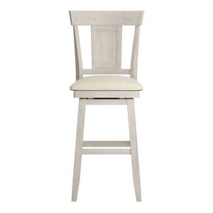 Homelegance By Top-Line Juliette Panel Back Wood Swivel Bar Stool White Rubberwood