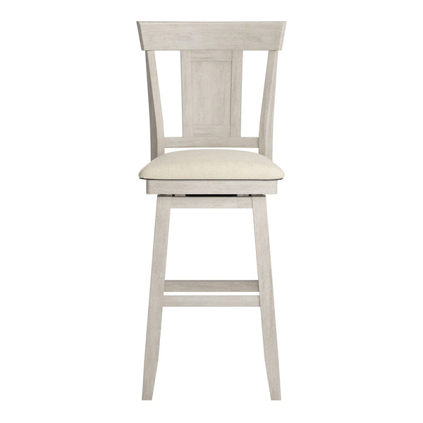 Homelegance By Top-Line Juliette Panel Back Wood Swivel Bar Stool White Rubberwood