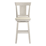 Homelegance By Top-Line Juliette Panel Back Wood Swivel Bar Stool White Rubberwood