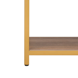 Safavieh Reese Geometric Console Table Walnut/Gold 42" x 16" x 30.3"