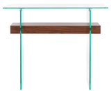 Safavieh Kayley Console Table Glass / Walnut Paper Weneer Mdf/Glass CNS7001F