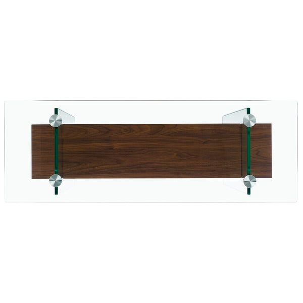 Safavieh Kayley Console Table Glass / Walnut Paper Weneer Mdf/Glass CNS7001F