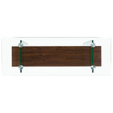 Safavieh Kayley Console Table Glass / Walnut Paper Weneer Mdf/Glass CNS7001F