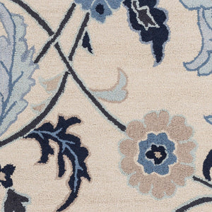 Livabliss Centennial Hand Tufted Wool Accent Rug Cottage Style for Entryways and Bedside Areas Beige, Ink Blue 8' x 11' CNT1096-811