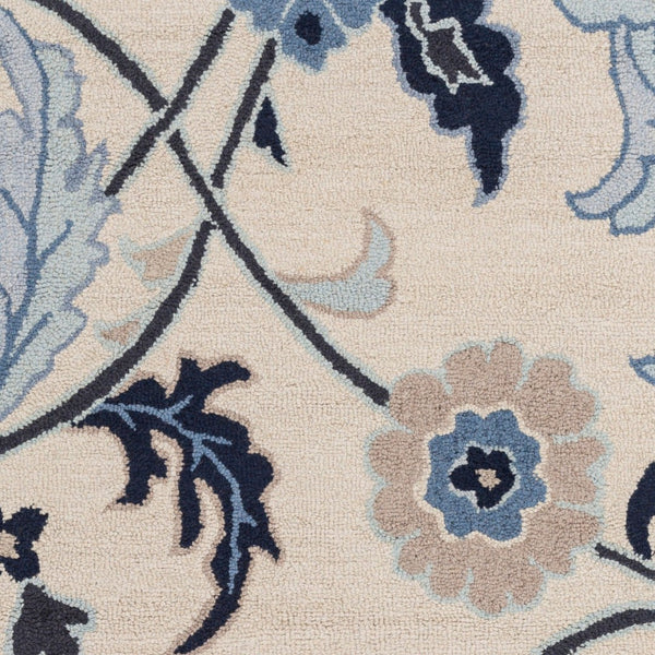 Livabliss Centennial Hand Tufted Wool Accent Rug Cottage Style for Entryways and Bedside Areas Beige, Ink Blue 8' x 11' CNT1096-811