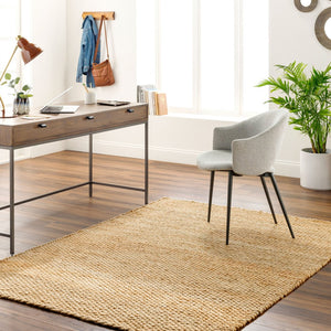 Livabliss Coil Handwoven Jute Flatweave Area Rug Organic Cottage Style for Living and Dining Rooms Tan 6' x 6' CNU2300-6RD