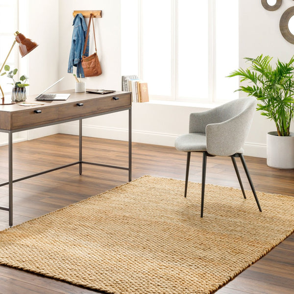 Livabliss Coil Handwoven Jute Flatweave Area Rug Organic Cottage Style for Living and Dining Rooms Tan 6' x 6' CNU2300-6RD